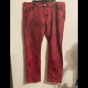 Rocawear acid washed red jeans size 40